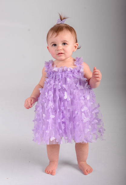 Children's Dress Tulle Flowers and Butterflies