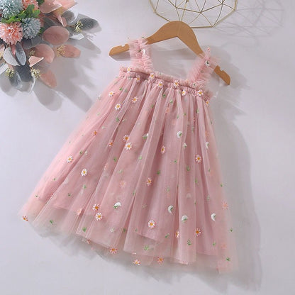 Embroidered and Tulle Children's Dress