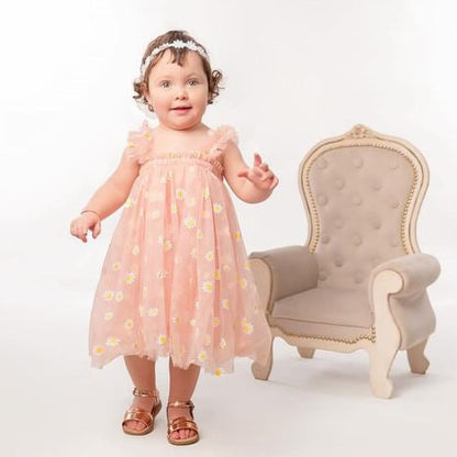 Printed tulle children's dress