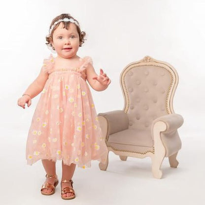 Printed tulle children's dress