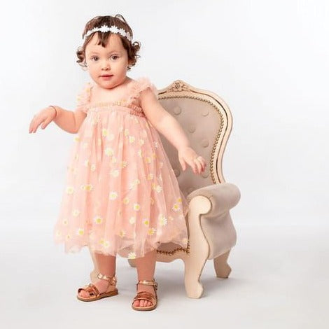 Printed tulle children's dress