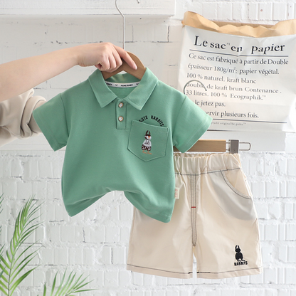 Children's set with an embroidered rabbit in the pocket