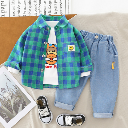 Children's set with plaid jacket