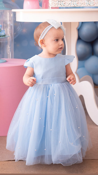 Children's Party Dress Tulle and Pearls