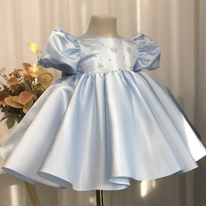 Princess Blue Pearls Children's Dress