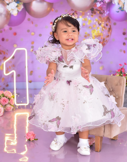 Puffy Butterfly Children's Party Dress