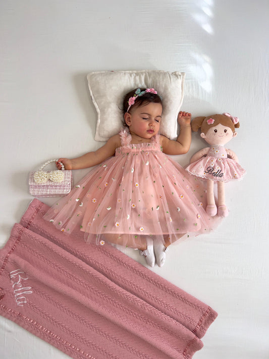 Embroidered and Tulle Children's Dress