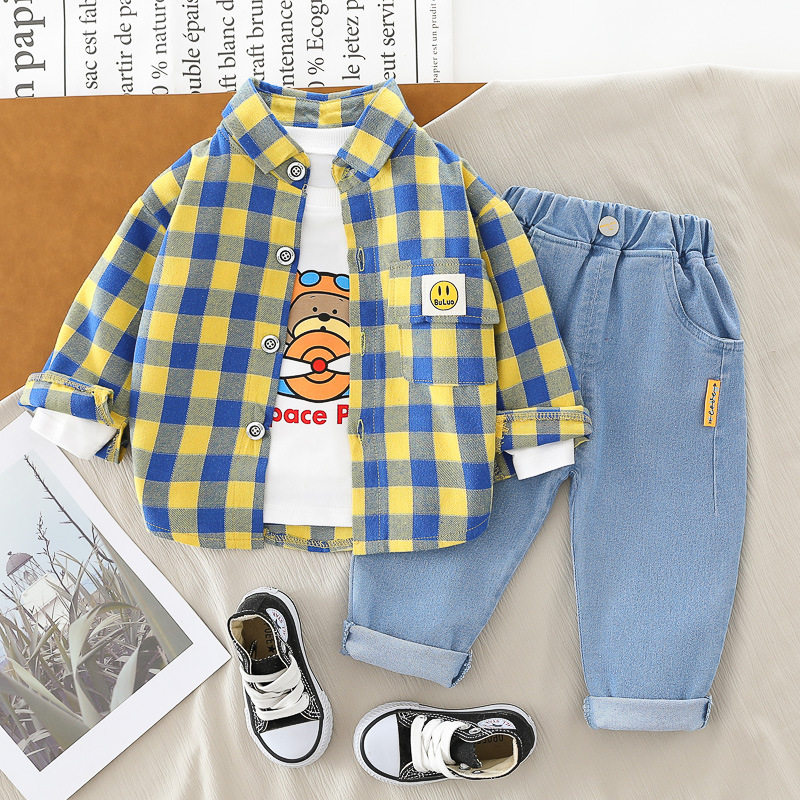 Children's set with plaid jacket