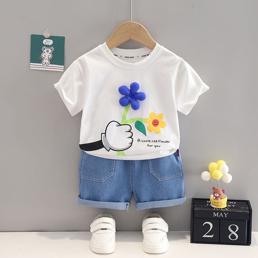 Florzinha Jeans Children's Set