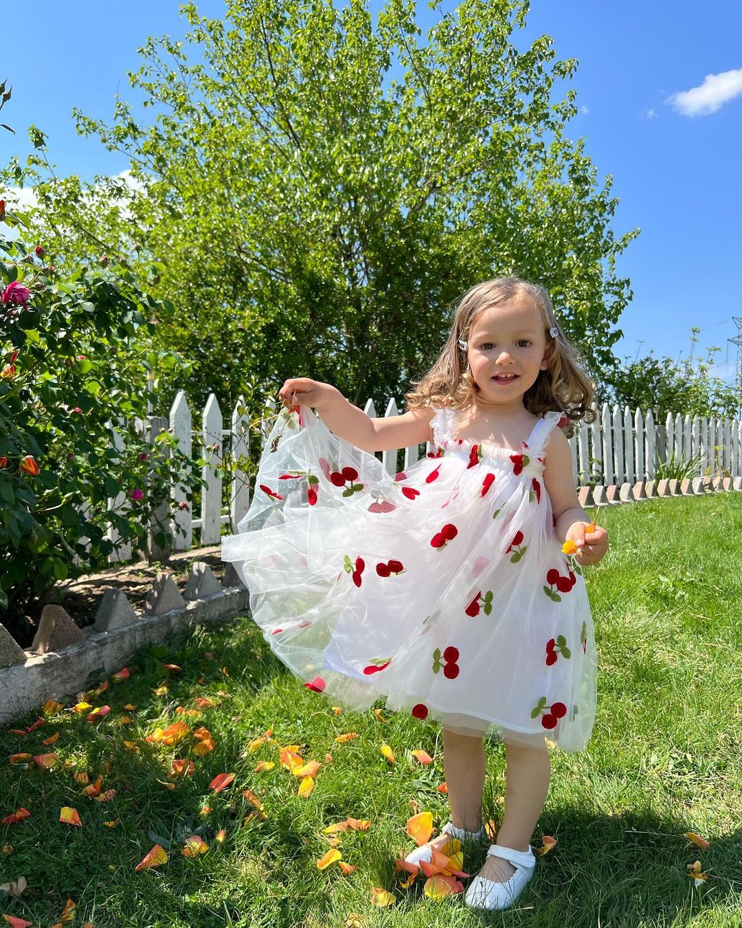 Children's Tulle Dress Cherries