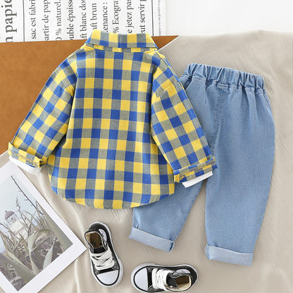 Children's set with plaid jacket