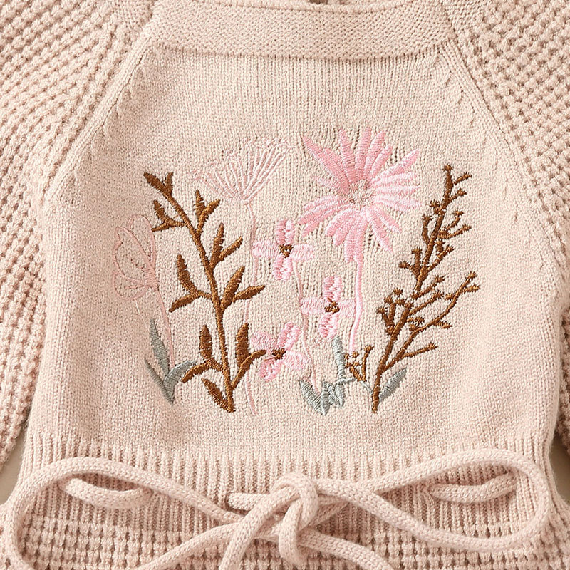 Minimalist Children's Body embroidered with flowers