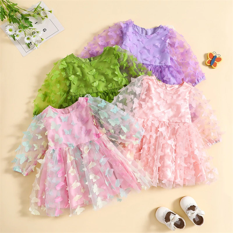 Butterfly long sleeve Baby Dress