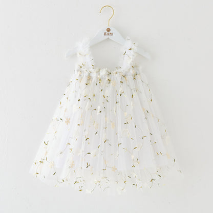 Children's Dress Tulle Flowers and Butterflies