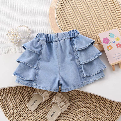 Girls' Infant Shorts Jeans Ruffles