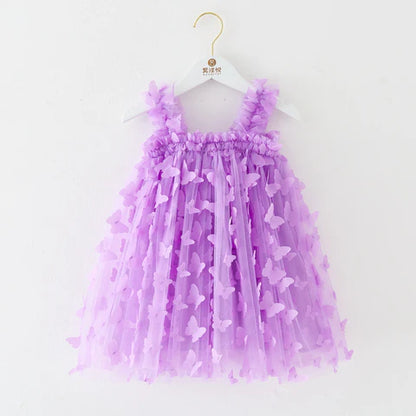 Children's Dress Tulle Flowers and Butterflies