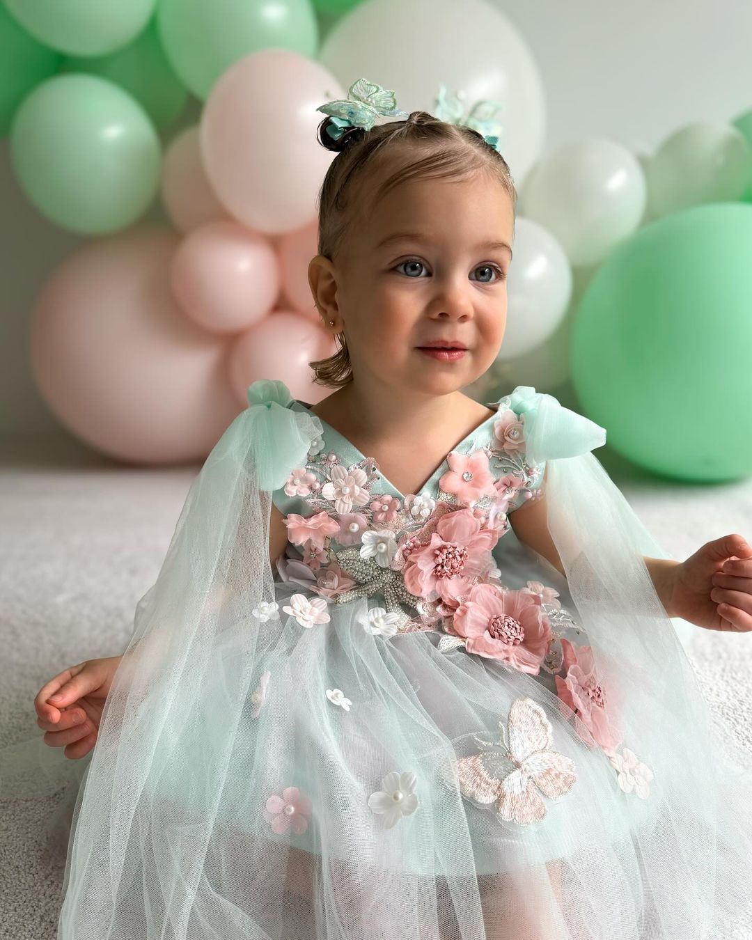 Enchanted Garden Green Children's Party Dress