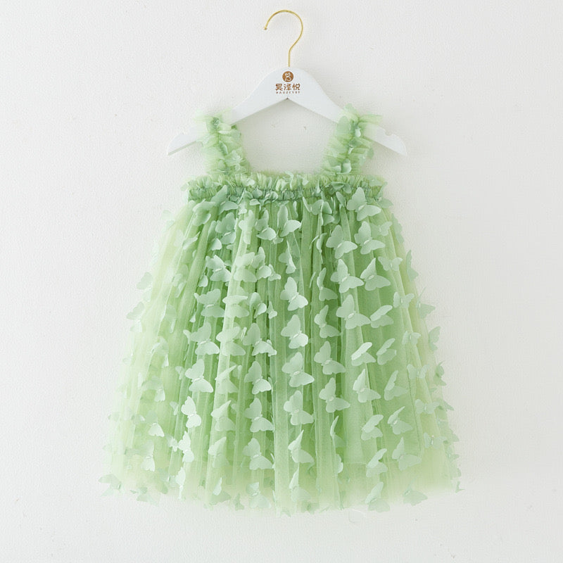 Children's Dress Tulle Flowers and Butterflies