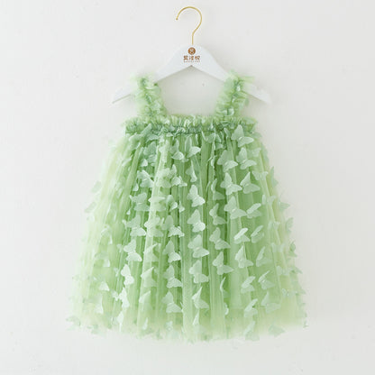 Children's Dress Tulle Flowers and Butterflies