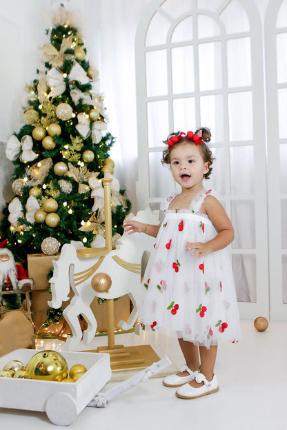 Children's Tulle Dress Cherries