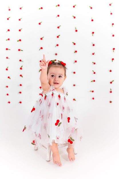 Children's Tulle Dress Cherries