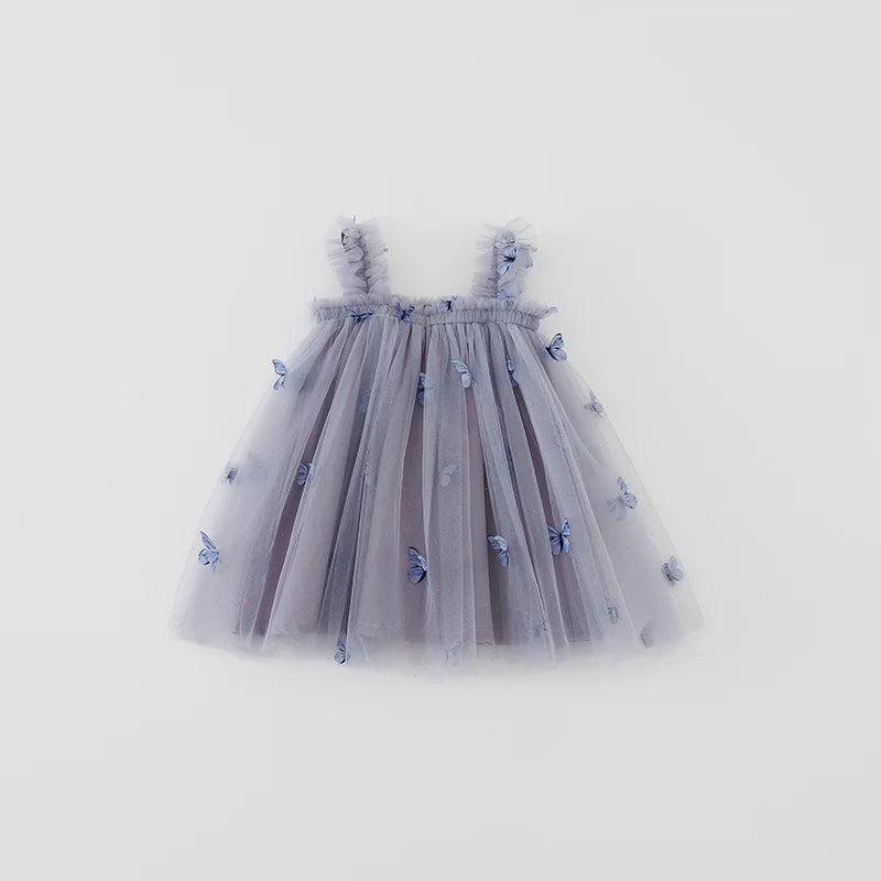 Children's Dress Tulle Flowers and Butterflies