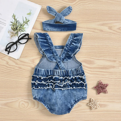 Infant Jeans Female Rainbow Bodysuit