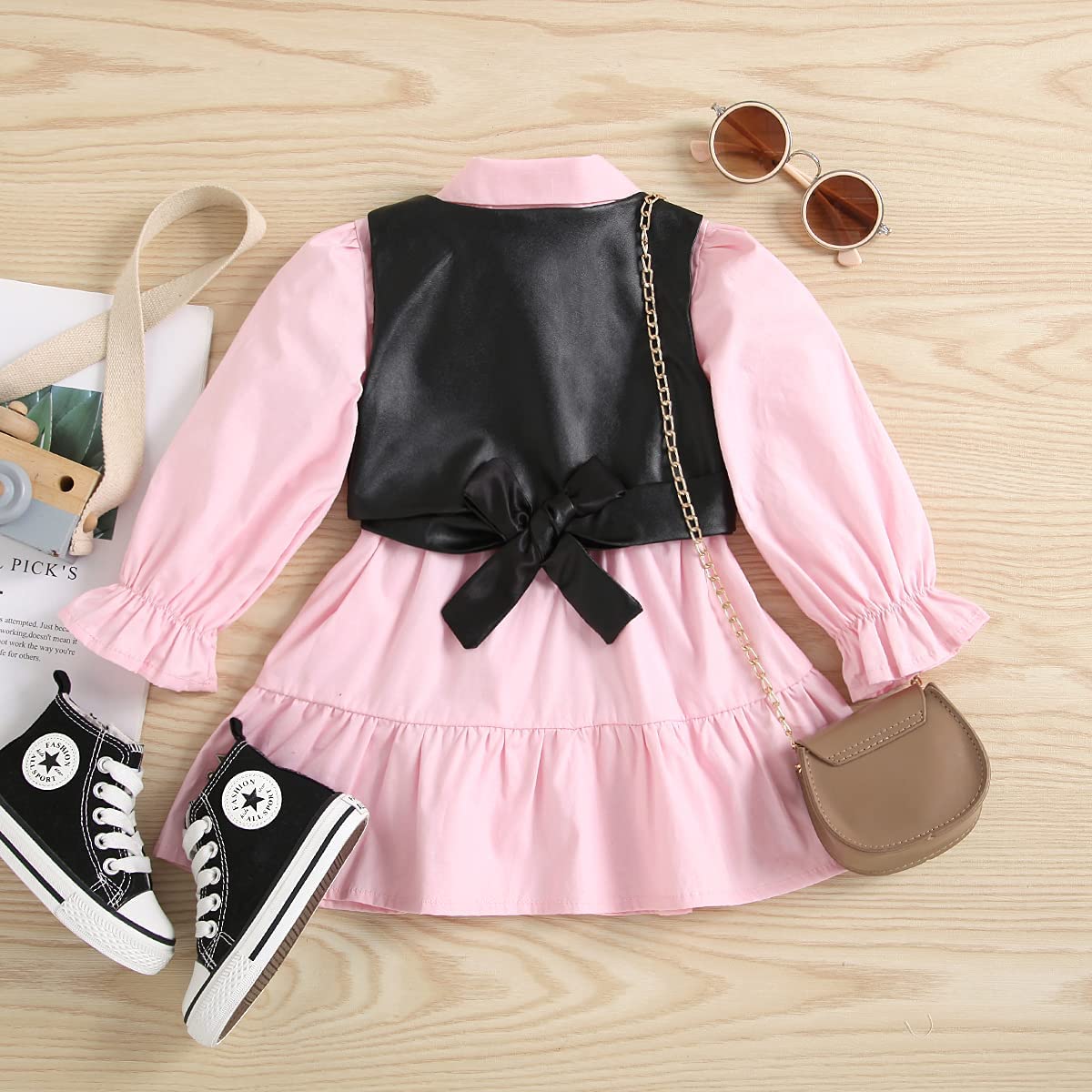 Pink children's dress with top