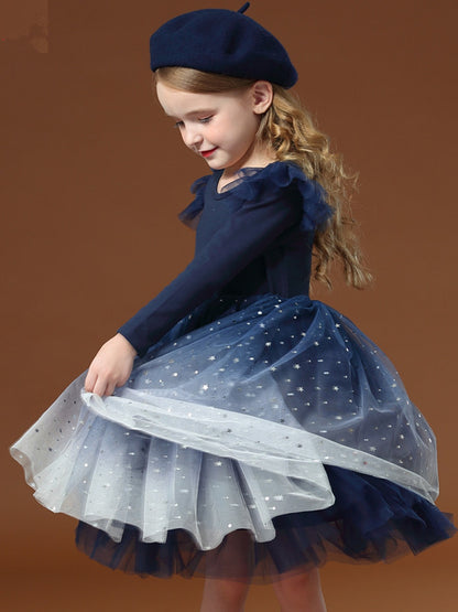 Children's dress with tulle skirt and glitter