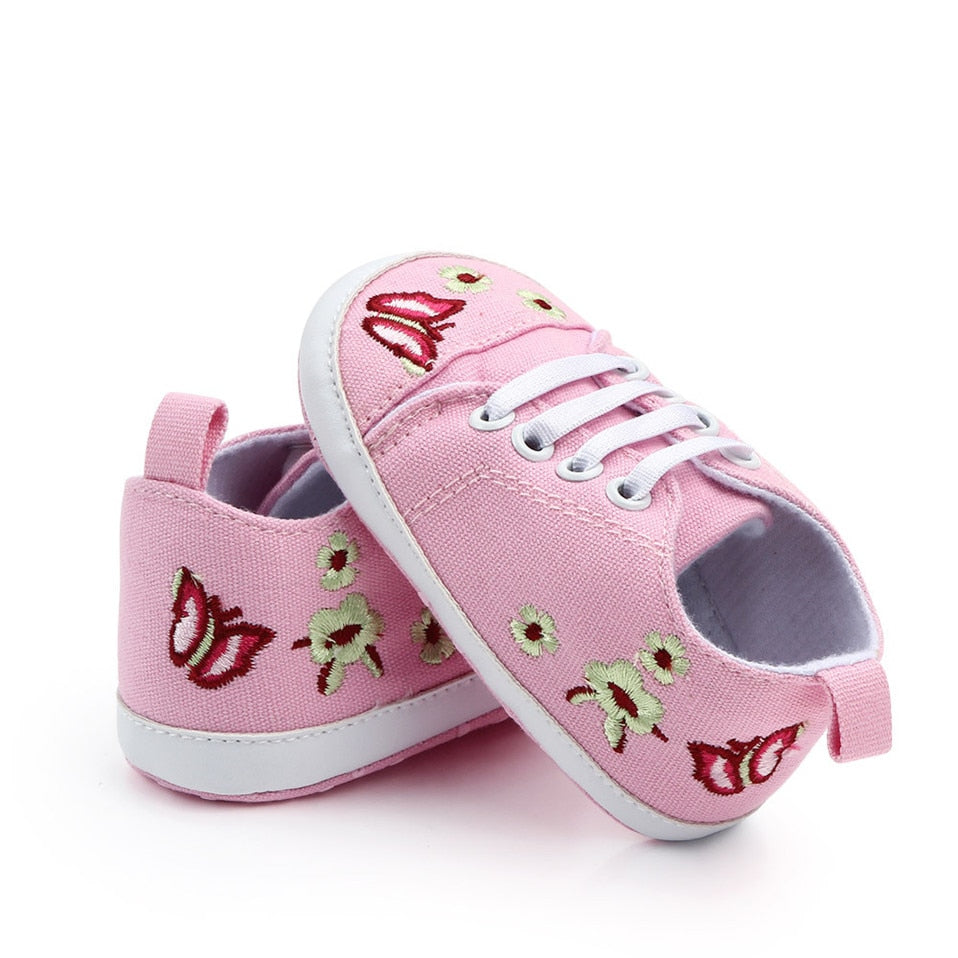 Embroidered Butterfly baby shoes