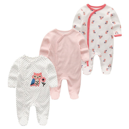 Kit 3 Printed Baby Girl Jumpsuit