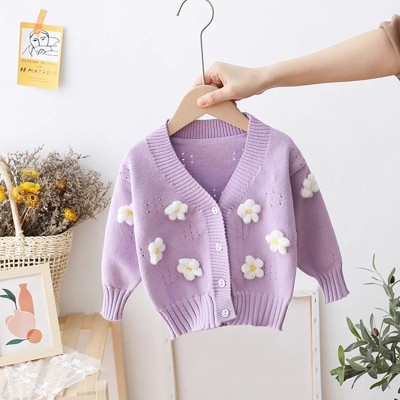 Winter Floral Children's Cardigan