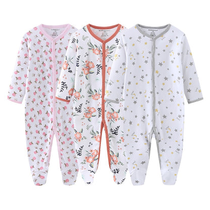 Kit 3 Printed Baby Girl Jumpsuit