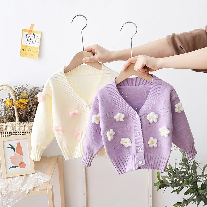 Winter Floral Children's Cardigan