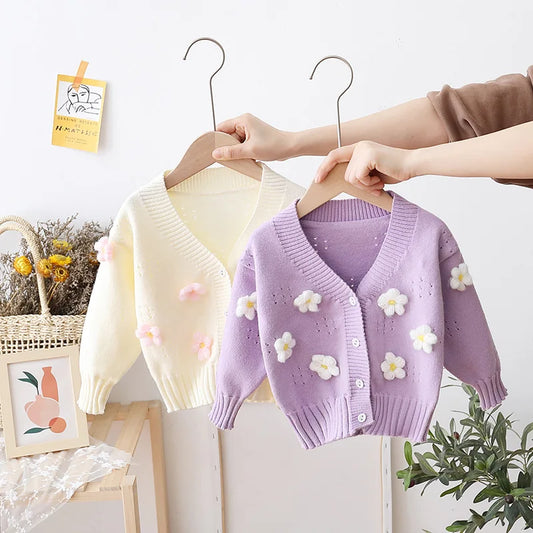 Winter Floral Children's Cardigan