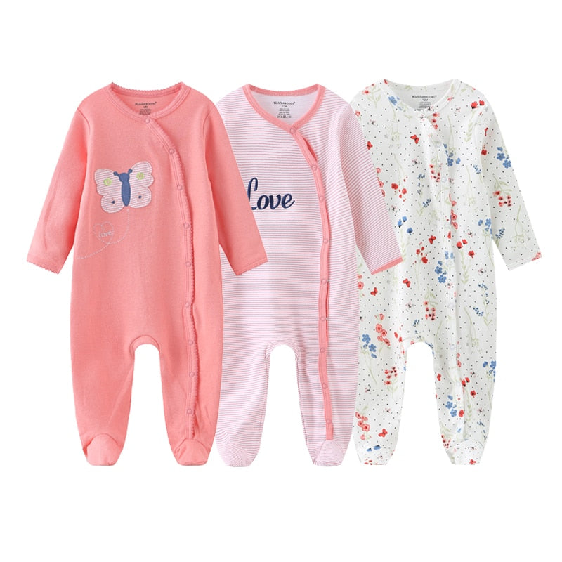 Kit 3 Printed Baby Girl Jumpsuit