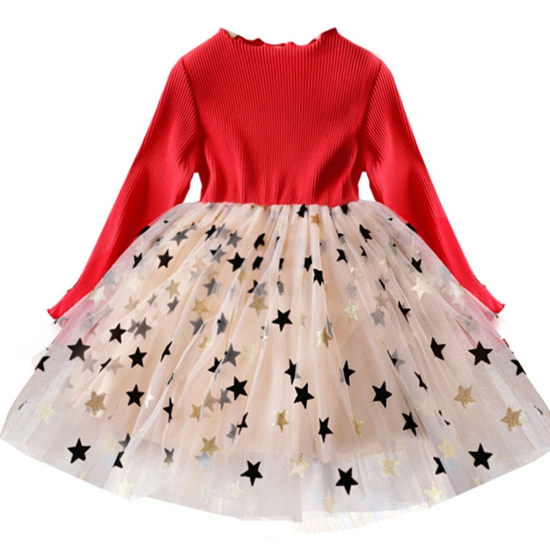 Children's Dress With tulle skirt with stars