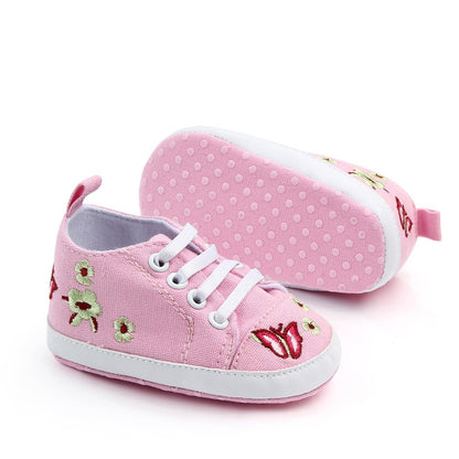 Embroidered Butterfly baby shoes