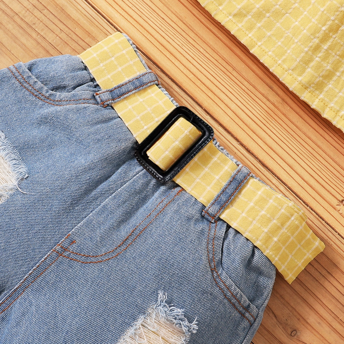 Children's set yellow top with shorts