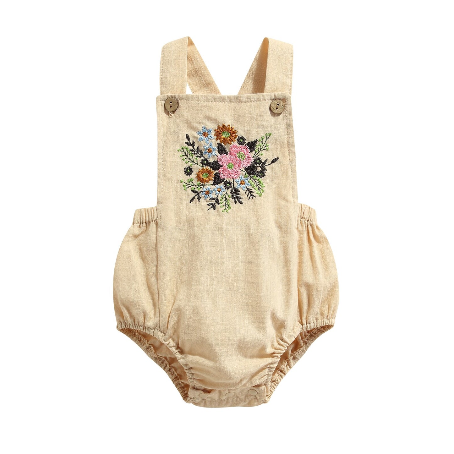 Flower Embroidered Children's Bodysuit