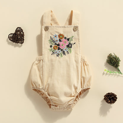 Flower Embroidered Children's Bodysuit