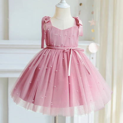 Children's Party Dress Ribbons and Pearl