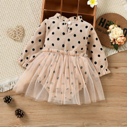 Baby Bodysuit with balls and tulle skirt