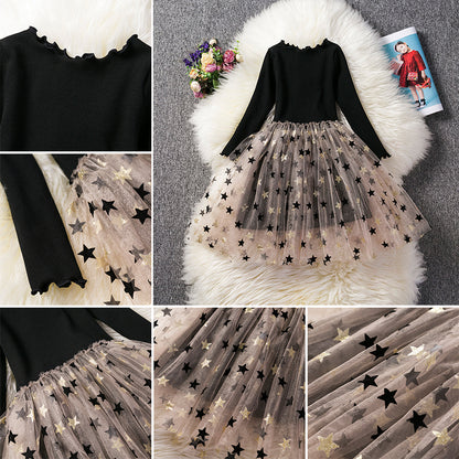 Children's Dress With tulle skirt with stars