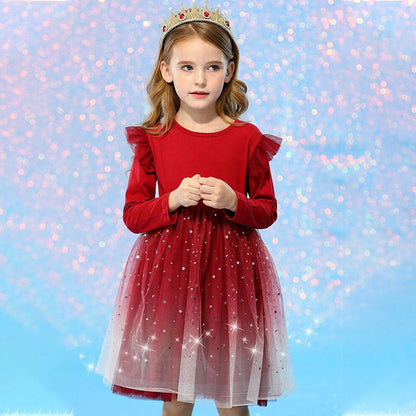 Children's dress with tulle skirt and glitter