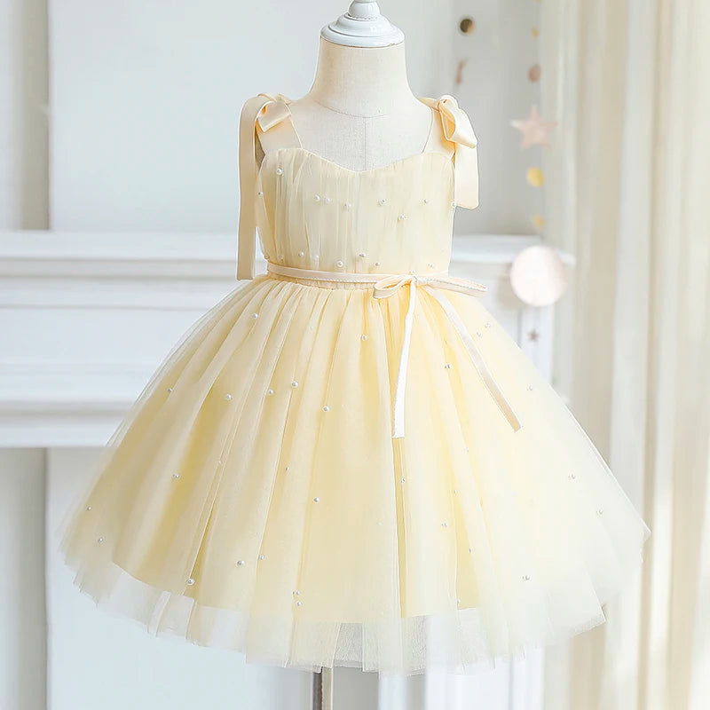 Children's Party Dress Ribbons and Pearl