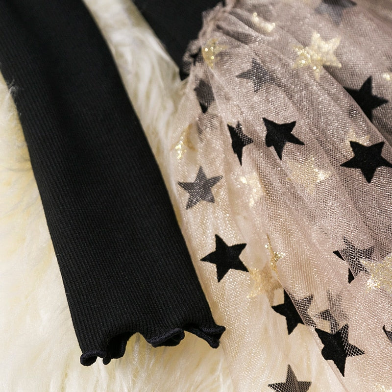 Children's Dress With tulle skirt with stars