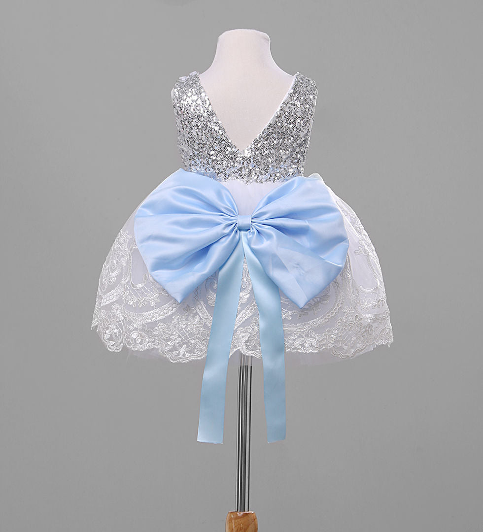 White Dress with Blue Bow