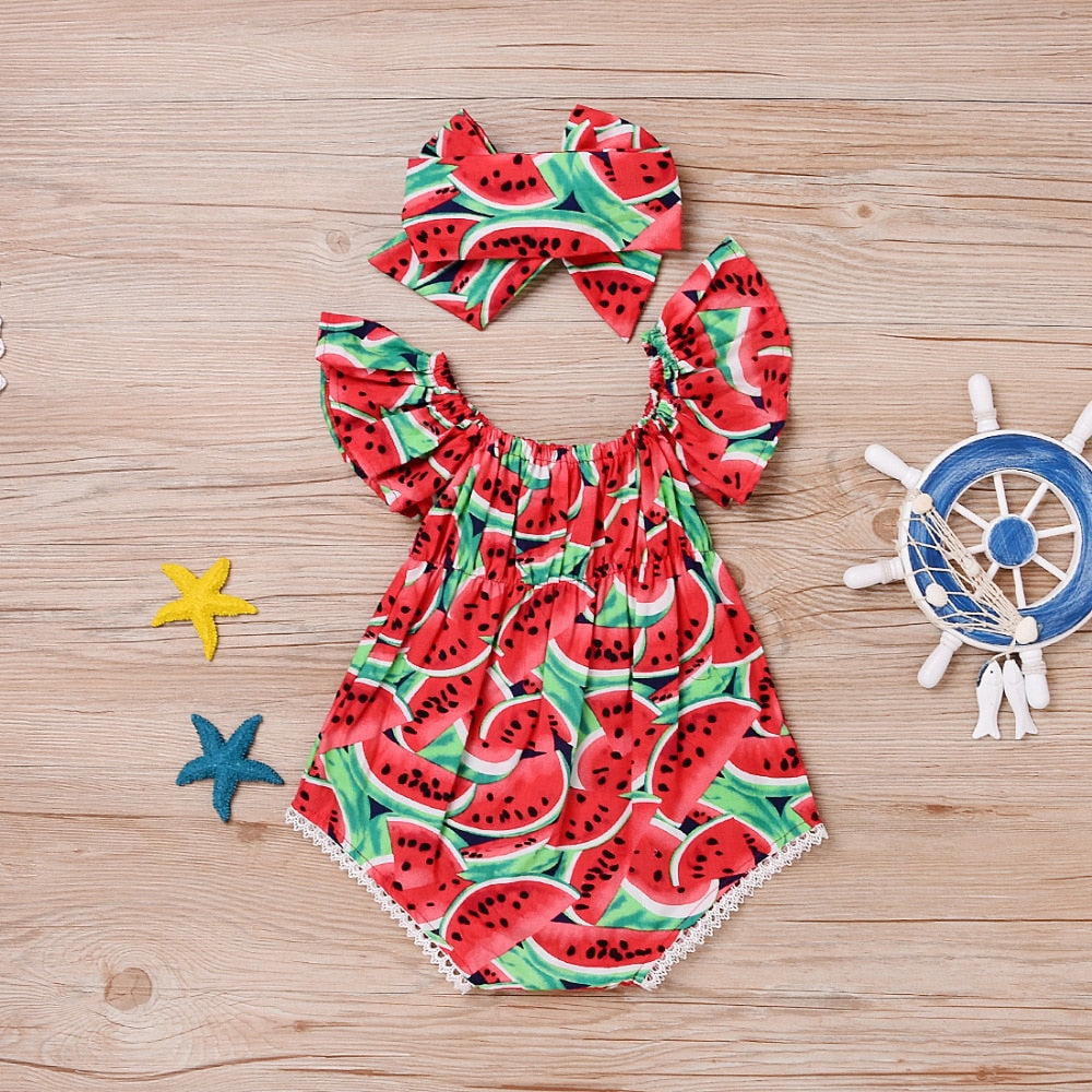 Children's Bodysuit  watermelon + headband