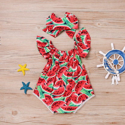 Children's Bodysuit  watermelon + headband